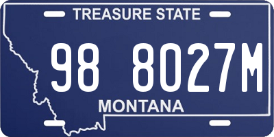 MT license plate 988027M