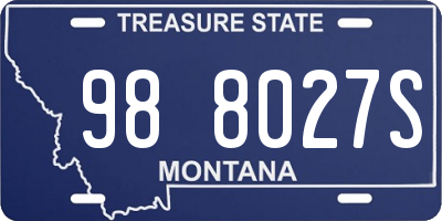 MT license plate 988027S