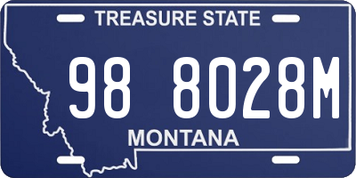 MT license plate 988028M