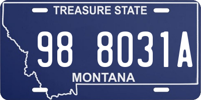 MT license plate 988031A