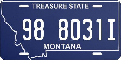 MT license plate 988031I