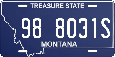 MT license plate 988031S