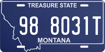 MT license plate 988031T