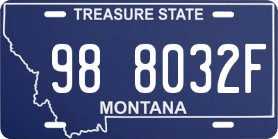 MT license plate 988032F