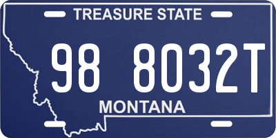 MT license plate 988032T