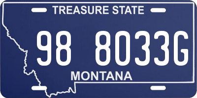 MT license plate 988033G