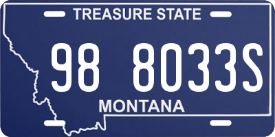 MT license plate 988033S