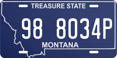 MT license plate 988034P