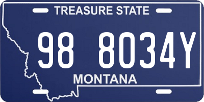 MT license plate 988034Y