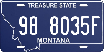 MT license plate 988035F