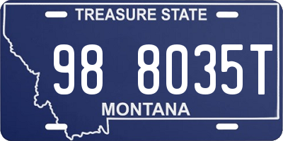 MT license plate 988035T