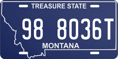 MT license plate 988036T