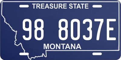 MT license plate 988037E