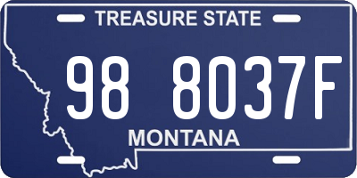 MT license plate 988037F