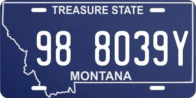 MT license plate 988039Y