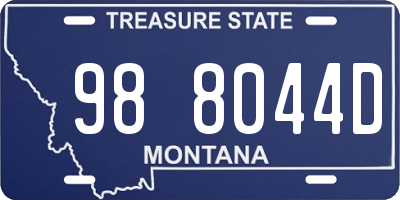 MT license plate 988044D