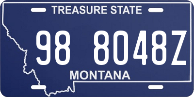 MT license plate 988048Z