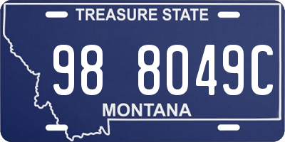 MT license plate 988049C