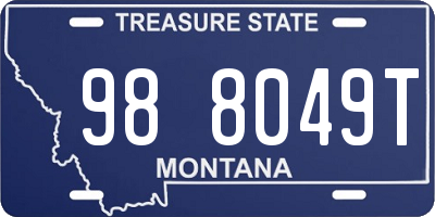 MT license plate 988049T