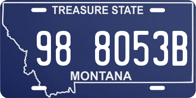 MT license plate 988053B