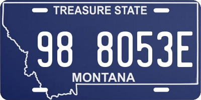 MT license plate 988053E