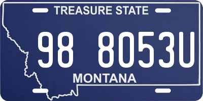 MT license plate 988053U