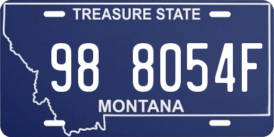 MT license plate 988054F