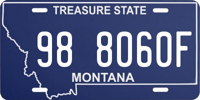 MT license plate 988060F