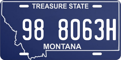 MT license plate 988063H