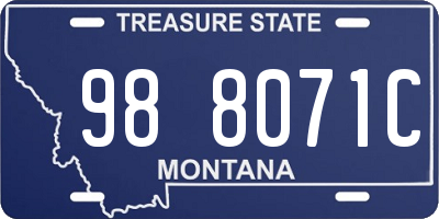 MT license plate 988071C