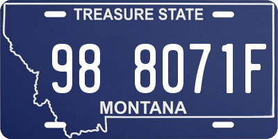 MT license plate 988071F