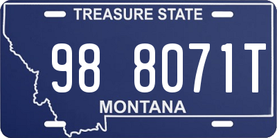 MT license plate 988071T