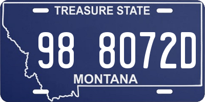 MT license plate 988072D