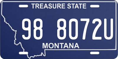 MT license plate 988072U