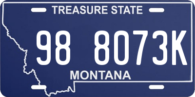 MT license plate 988073K