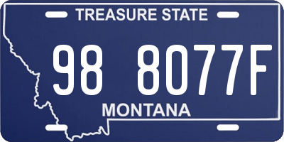 MT license plate 988077F
