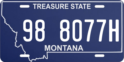 MT license plate 988077H