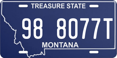 MT license plate 988077T