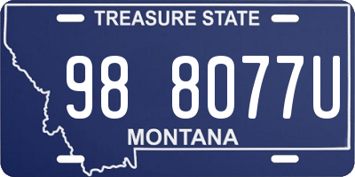 MT license plate 988077U