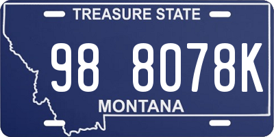 MT license plate 988078K