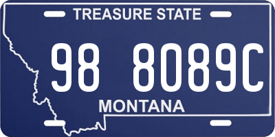 MT license plate 988089C