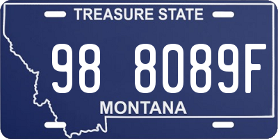 MT license plate 988089F