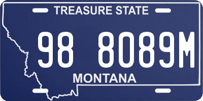 MT license plate 988089M