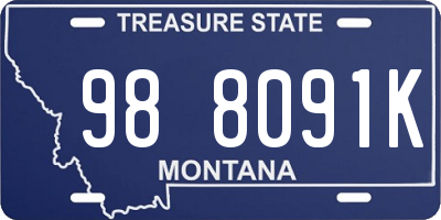 MT license plate 988091K