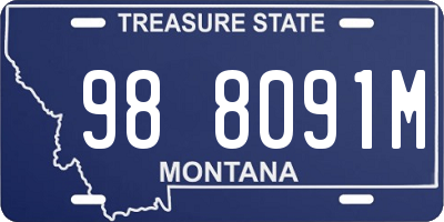 MT license plate 988091M