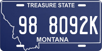 MT license plate 988092K