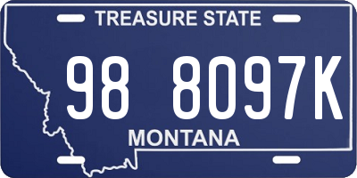 MT license plate 988097K