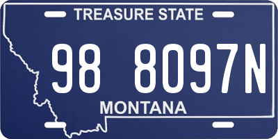 MT license plate 988097N