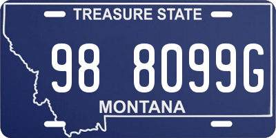 MT license plate 988099G