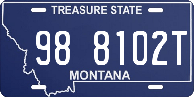 MT license plate 988102T